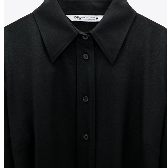 Zara Button down black Shirt Dress-XS - Picture 4 of 7